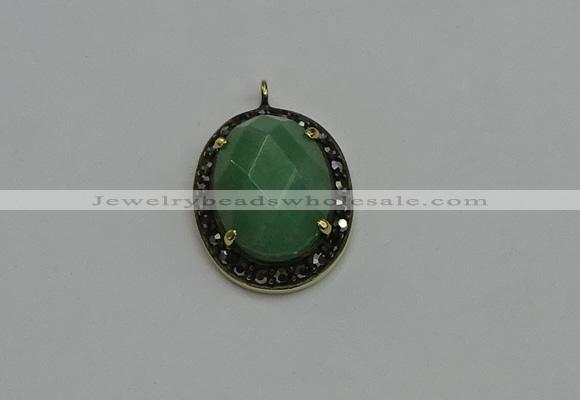 NGP6099 20*25mm - 22*30mm oval green aventurine pendants wholesle