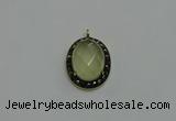 NGP6100 20*25mm - 22*30mm oval lemon quartz pendants wholesle