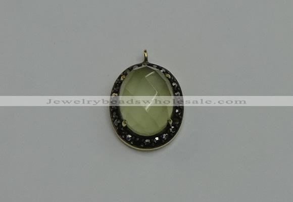 NGP6100 20*25mm - 22*30mm oval lemon quartz pendants wholesle