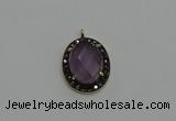 NGP6101 20*25mm - 22*30mm oval amethyst pendants wholesle