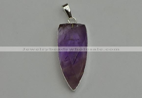 NGP6107 12*35mm - 15*40mm arrowhead amethyst pendants