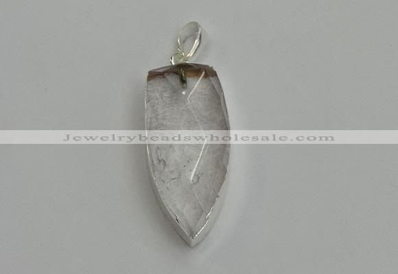 NGP6110 12*35mm - 15*40mm arrowhead white crystal pendants