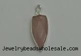 NGP6111 12*35mm - 15*40mm arrowhead rose quartz pendants