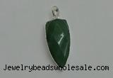 NGP6114 12*35mm - 15*40mm arrowhead green aventurine pendants