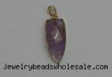 NGP6117 12*35mm - 15*40mm arrowhead amethyst pendants