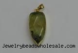 NGP6119 12*35mm - 15*40mm arrowhead green rutilated quartz pendants