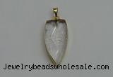 NGP6120 12*35mm - 15*40mm arrowhead white crystal pendants