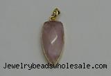 NGP6121 12*35mm - 15*40mm arrowhead rose quartz pendants