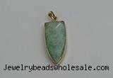 NGP6122 12*35mm - 15*40mm arrowhead amazonite pendants