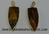 NGP6126 12*35mm - 15*40mm arrowhead yellow tiger eye pendants