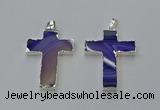 NGP6158 25*40mm - 30*40mm cross agate gemstone pendants