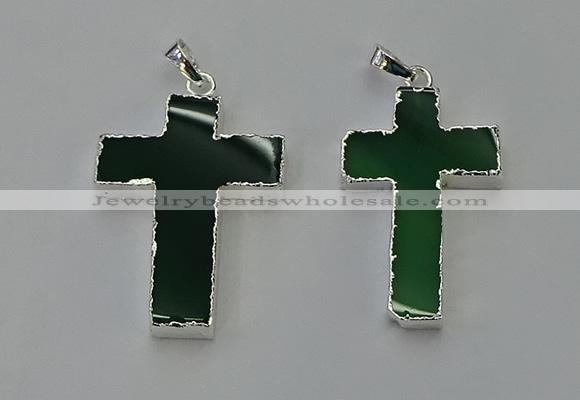 NGP6161 25*40mm - 30*40mm cross agate gemstone pendants