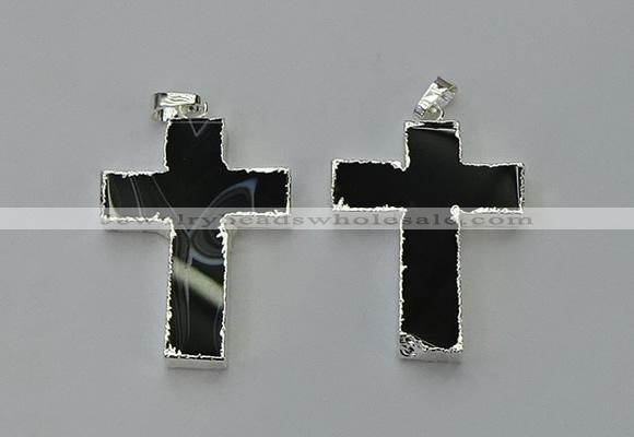 NGP6163 25*40mm - 30*40mm cross agate gemstone pendants