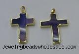 NGP6168 25*40mm - 30*40mm cross agate gemstone pendants