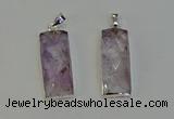 NGP6182 14*30mm - 15*38mm faceted rectangle light amethyst pendants