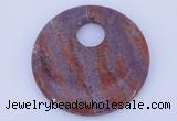 NGP620 5pcs 6*50mm agate gemstone donut pendants