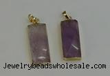 NGP6200 14*30mm - 15*38mm faceted rectangle amethyst pendants