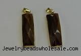 NGP6205 14*30mm - 15*38mm faceted rectangle yellow tiger eye pendants