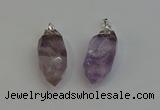 NGP6220 12*28mm - 15*30mm faceted bullet amethyst pendants