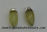 NGP6222 12*28mm - 15*30mm faceted bullet lemon quartz pendants