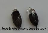 NGP6224 12*28mm - 15*30mm faceted bullet smoky quartz pendants