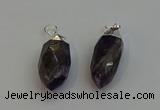 NGP6225 12*28mm - 15*30mm faceted bullet amethyst pendants