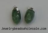 NGP6227 12*28mm - 15*30mm faceted bullet green aventurine pendants