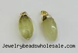 NGP6238 12*28mm - 15*30mm faceted bullet lemon quartz pendants