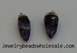 NGP6244 12*28mm - 15*30mm faceted bullet amethyst pendants