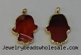 NGP6257 22*40mm - 25*45mm hamsahand agate gemstone pendants