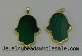 NGP6260 22*40mm - 25*45mm hamsahand agate gemstone pendants