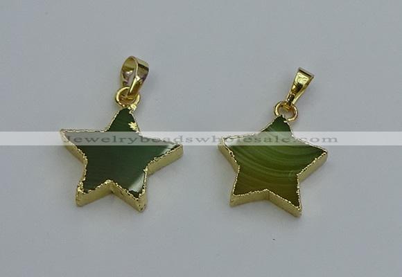 NGP6271 20mm star agate gemstone pendants wholesale