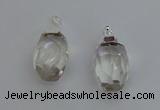 NGP6292 18*30mm - 22*35mm faceted nuggets white crystal pendants