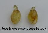 NGP6299 18*30mm - 22*35mm faceted nuggets citrine pendants