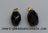 NGP6302 18*30mm - 22*35mm faceted nuggets smoky quartz pendants