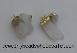 NGP6306 25*28mm - 25*35mm nuggets white crystal pendants