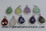 NGP6348 25*30mm teardrop mixed gemstone pendants wholesale