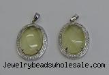 NGP6356 25*30mm oval lemon quartz pendants wholesale