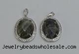 NGP6365 25*30mm oval labradorite pendants wholesale