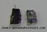 NGP6398 18*30mm - 25*40mm freeform druzy amethyst pendants