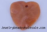 NGP640 5pcs 50*50mm heart red aventurine gemstone pendants