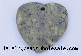 NGP641 5pcs 50*50mm heart kambaba jasper gemstone pendants