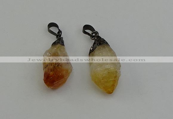 NGP6418 12*28mm - 15*30mm nuggets citrine gemstone pendants