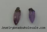 NGP6432 12*24mm - 15*30mm faceted bullet amethyst pendants