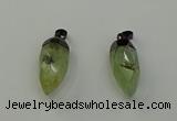 NGP6433 12*24mm - 15*30mm faceted bullet green rutilated quartz pendants