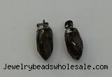 NGP6435 12*24mm - 15*30mm faceted bullet smoky quartz pendants