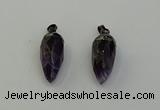 NGP6436 12*24mm - 15*30mm faceted bullet amethyst pendants