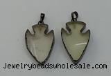 NGP6452 22*28mm - 25*35mm arrowhead lemon quartz pendants