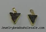 NGP6548 18*20mm - 20*25mm triangle druzy agate gemstone pendants