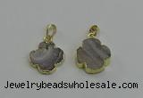 NGP6554 20*20mm - 22*22mm flower druzy agate pendants